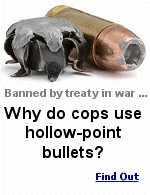 Hollow-point bullets tend to stay in their targets, thereby reducing collateral damage from bullets exiting a victim and hitting someone else. 